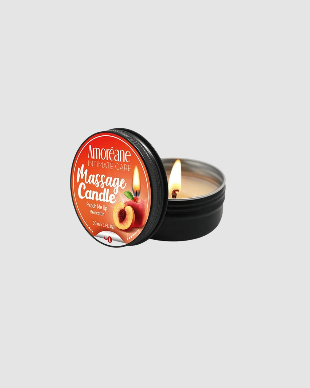 Amoreane massage candle from 1on1 with skin-nourishing oil, offering a warm glow and soothing massage experience.