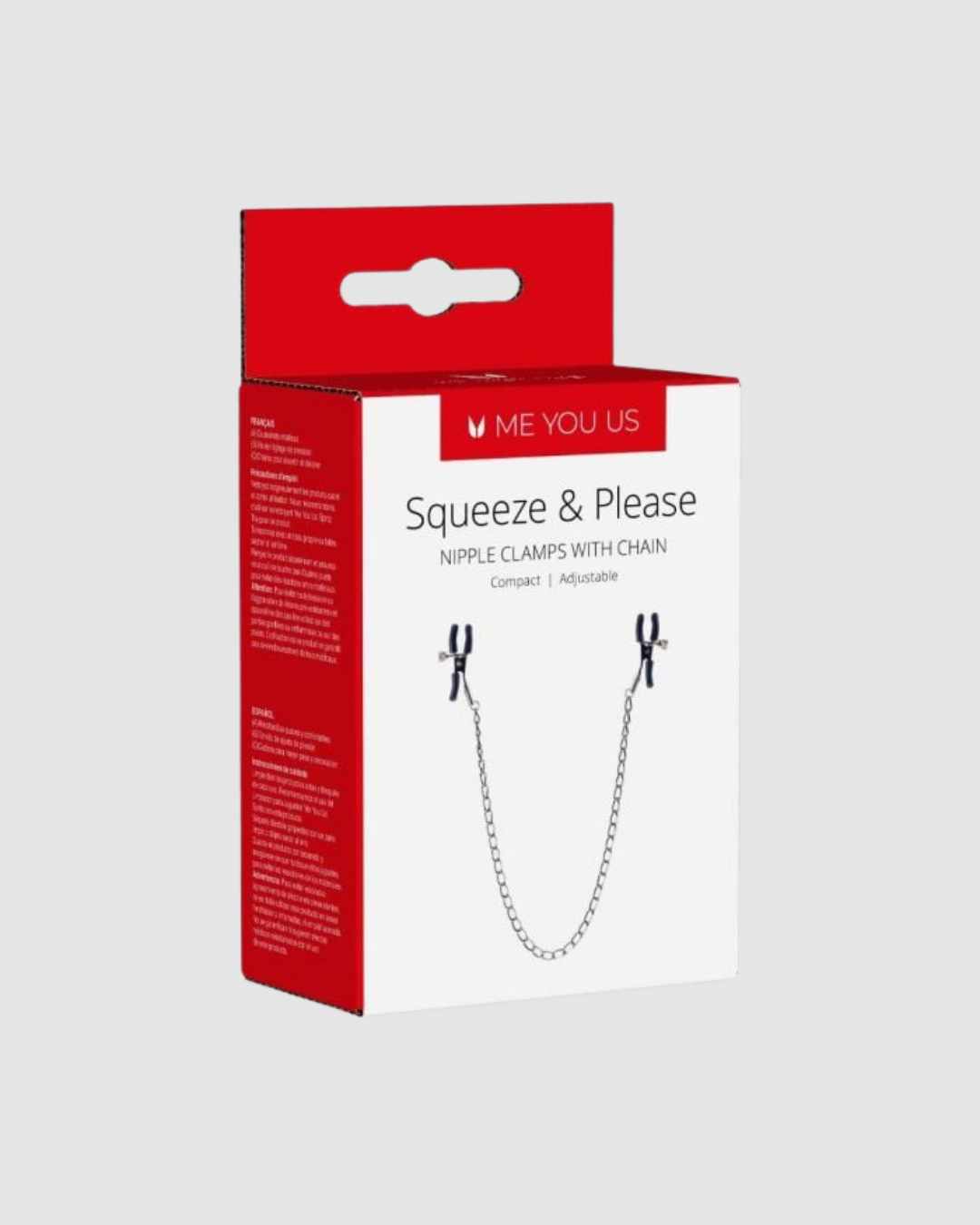 Chic Squeeze & Please Nipple Chain - Silver, combining beauty and function with sophisticated nipple clamps.