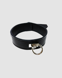 Leather Plain Collar With Removable O-Ring