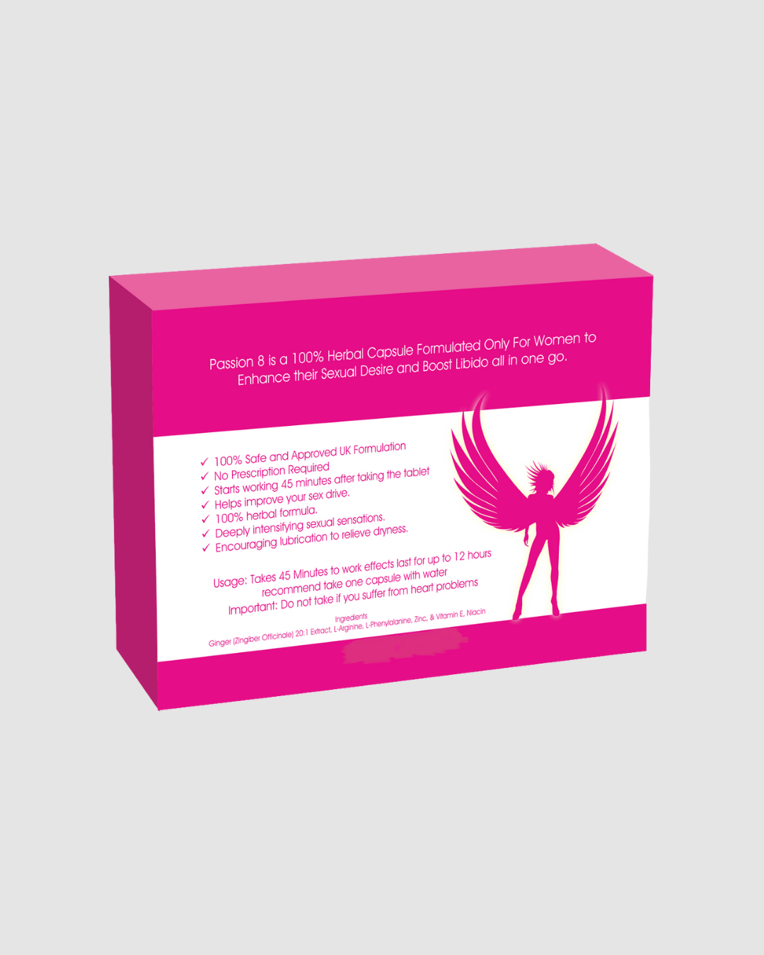 Passion 8 Female Libido Enhancer - Premium quality formula for revitalising intimacy, showcasing the essence of a female libido enhancer for sensual confidence.