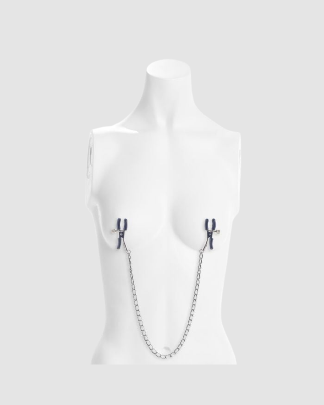 Elegant Squeeze & Please Nipple Chain - Silver, designed with premium nipple clamps for bondage beginners and pros alike.