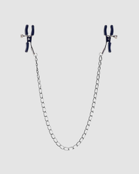 Luxury Squeeze & Please Nipple Chain - Silver, featuring exquisite nipple clamps for ultimate pleasure and pain experience.