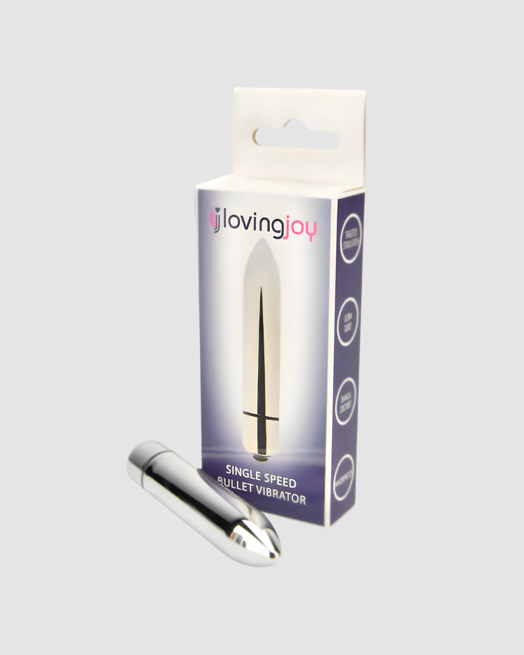 Elegant and powerful Loving Joy Single Speed Bullet Vibrator, the ultimate bullet vibrator for satisfying clitoral pleasure.