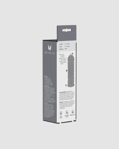 Elegant presentation of the Orgasma Ribbed Textured Penis Sleeve, emphasizing its distinctive ribbed and spiked texture, crafted for an unforgettable experience with a luxurious textured penis sleeve.