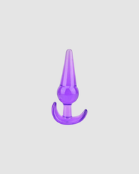 The second plug from the Loving Joy Butt Plug Training Kit, featuring an exquisite taper and beautiful purple hue, perfect for gradual exploration.