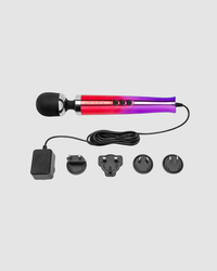 Le Wand Ombre Diecast Luxury Vibrating Massager placed elegantly, emphasizing its ergonomic design and powerful vibration settings, your go-to luxury vibrating massager.