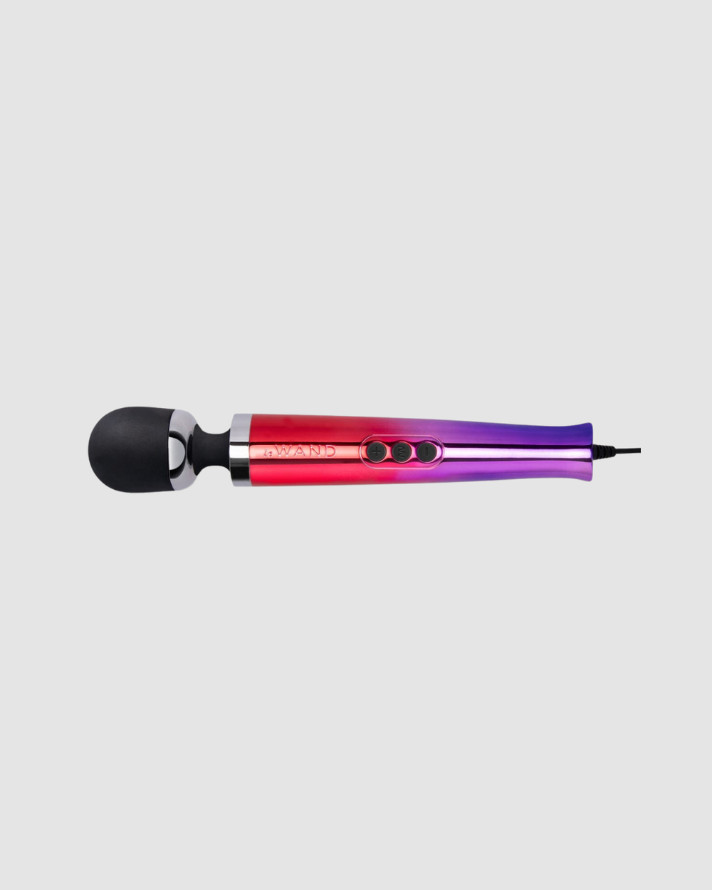 Le Wand Diecast Luxury Vibrating Massager with ergonomic design and chic metal finish, shown with multiple attachments.