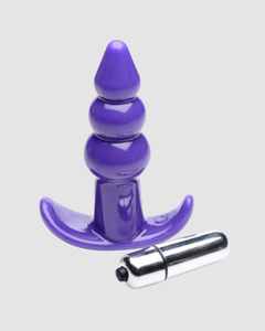 Bubbling Noir Ribbed Vibrating Jelly Anal Butt Plug