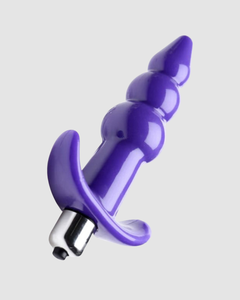 Bubbling Noir Ribbed Vibrating Jelly Anal Butt Plug