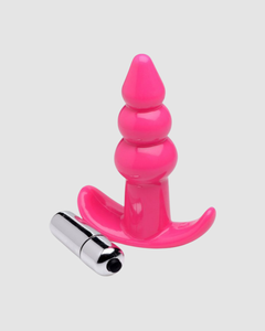Bubbling Noir Ribbed Vibrating Jelly Anal Butt Plug