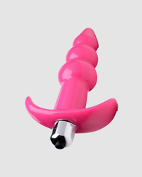 Frisky Bubbling Ribbed Vibrating Jelly Anal Butt Plug