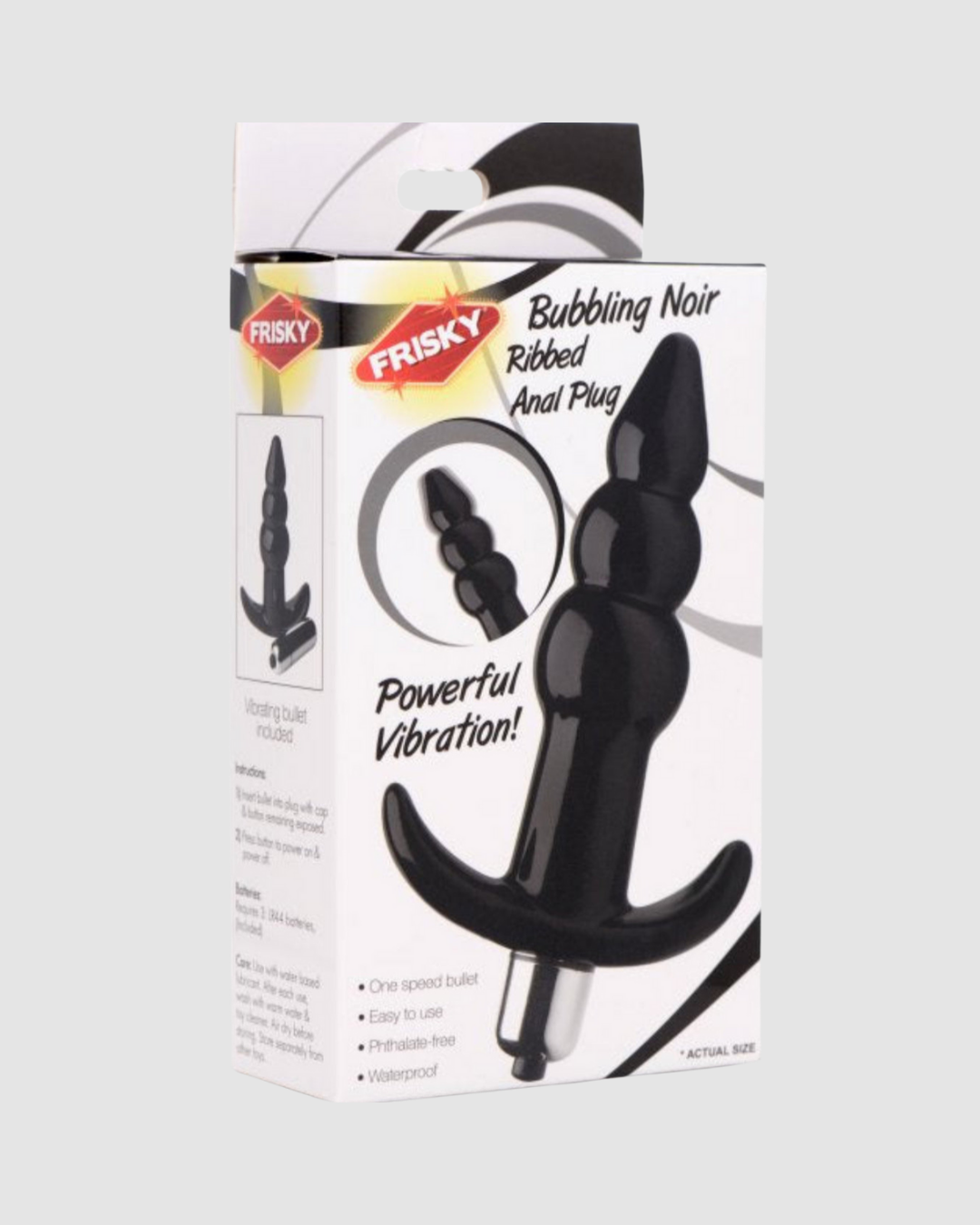 Frisky Bubbling Ribbed Vibrating Jelly Anal Butt Plug