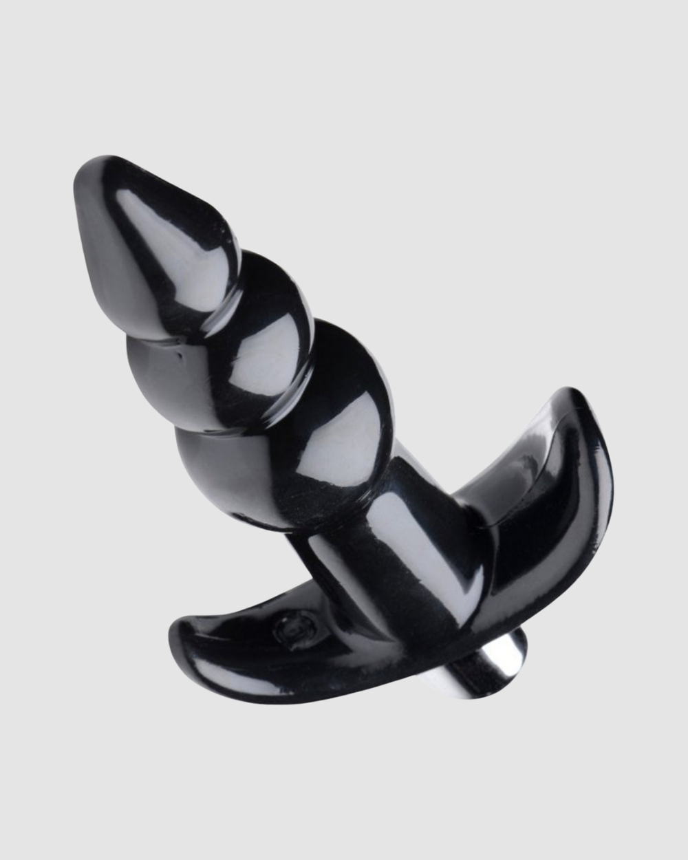 Frisky Bubbling Noir ribbed vibrating jelly anal butt plug with textured surface and ergonomic design for comfort and pleasure.