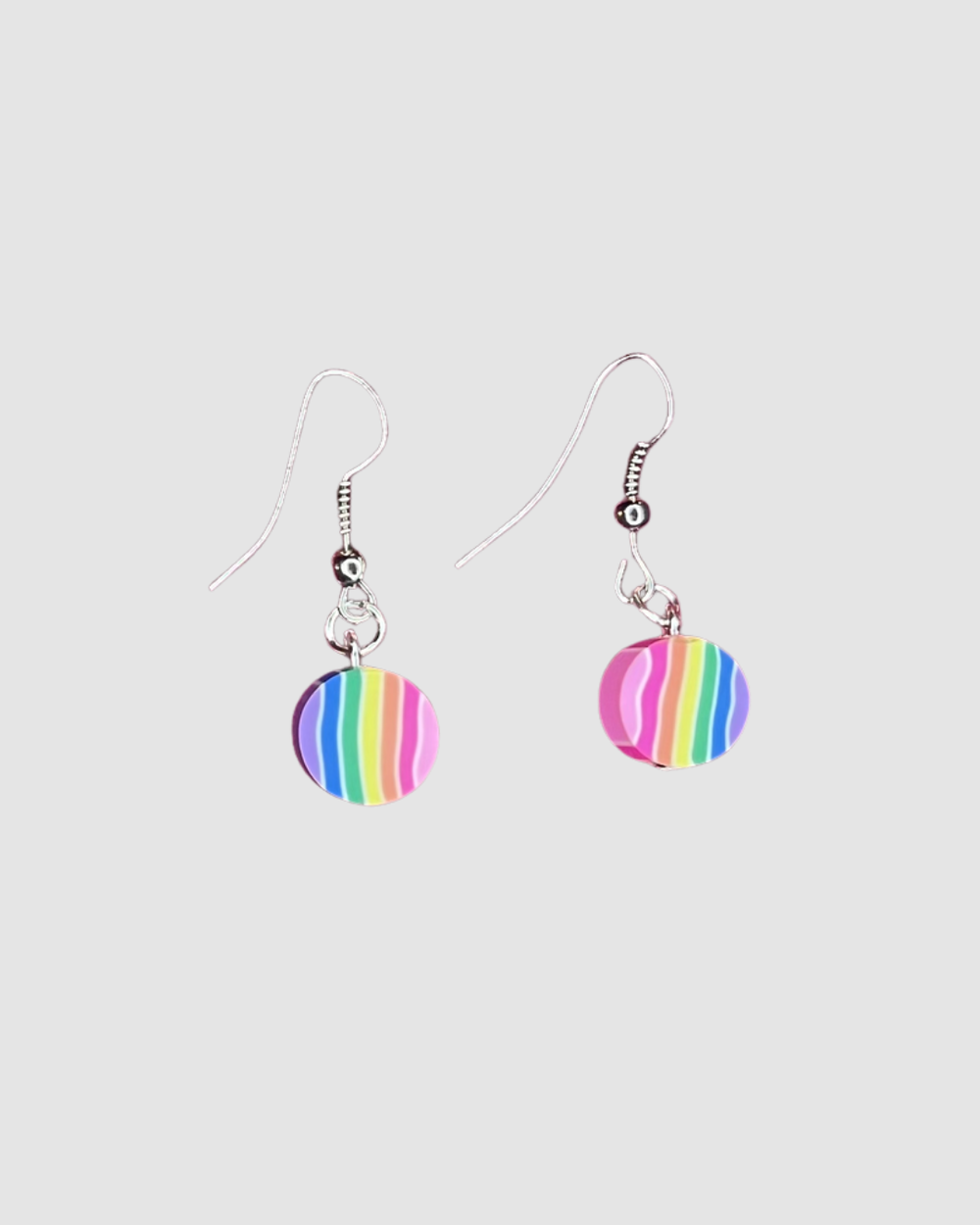 Colorful rainbow drop earrings by Swing Bling, featuring vibrant, dangling jewelry with a playful and bold design.