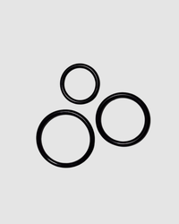 Detailed view of the frosted jelly dildo included in the Me You Us Frosted Harness Kit, made for refined strap-on pleasure.