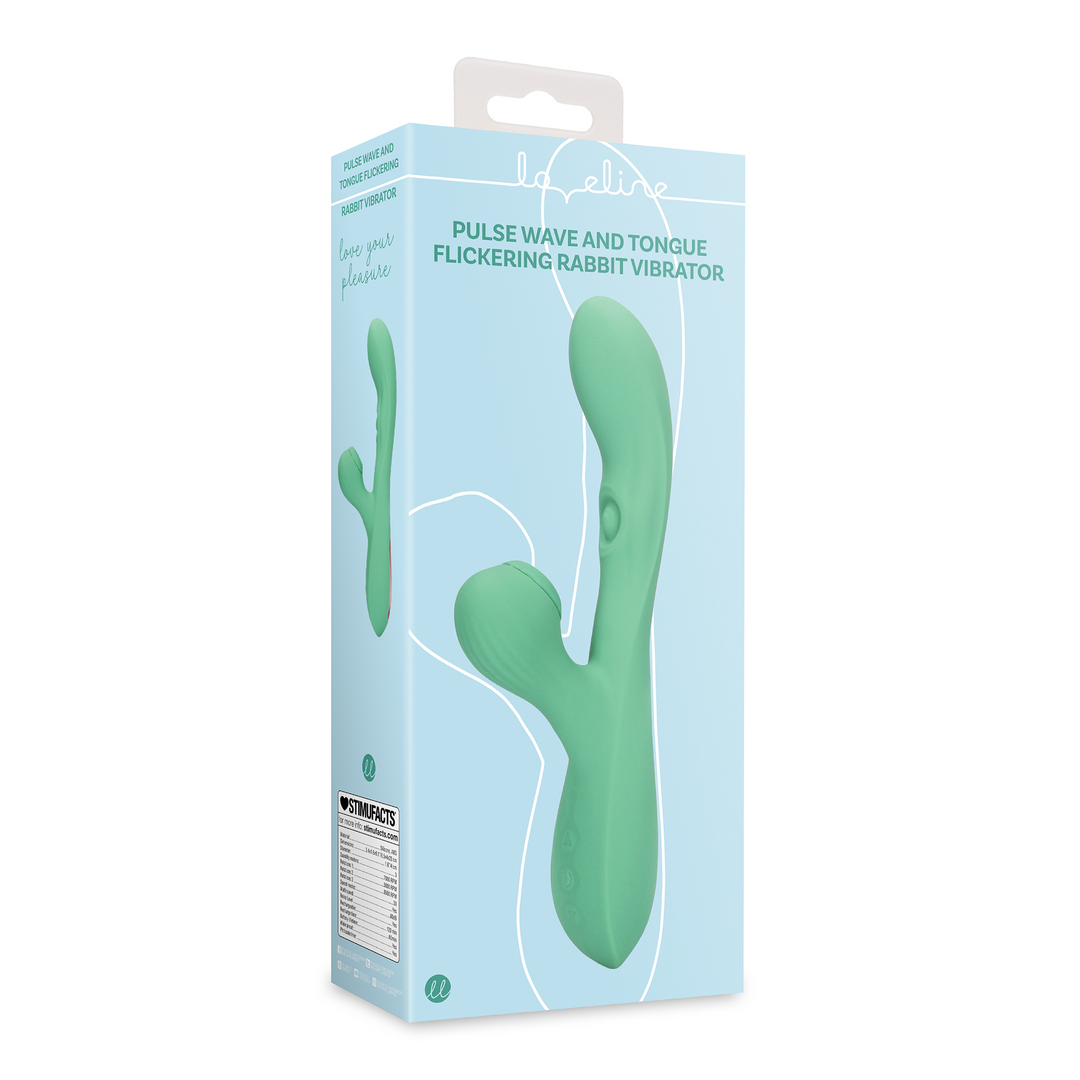 Pulse Wave and Tongue Flickering Rabbit Vibrator - Blue Grass