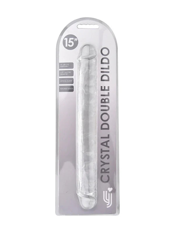 Crystal Jelly Double Ended Dildo 15" - Clear