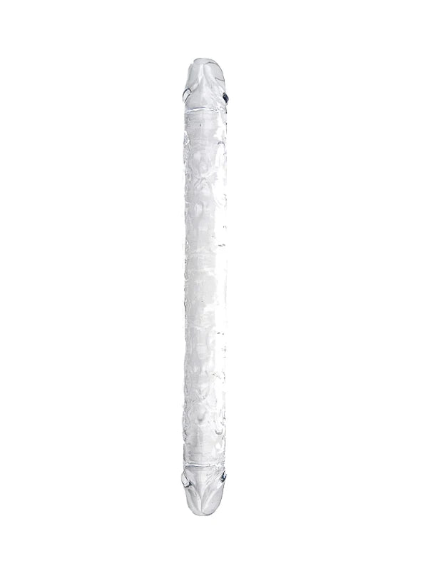 Loving Joy Crystal Jelly Double Ended Dildo 15" - Clear, Transparent TPE for Ultimate Pleasure