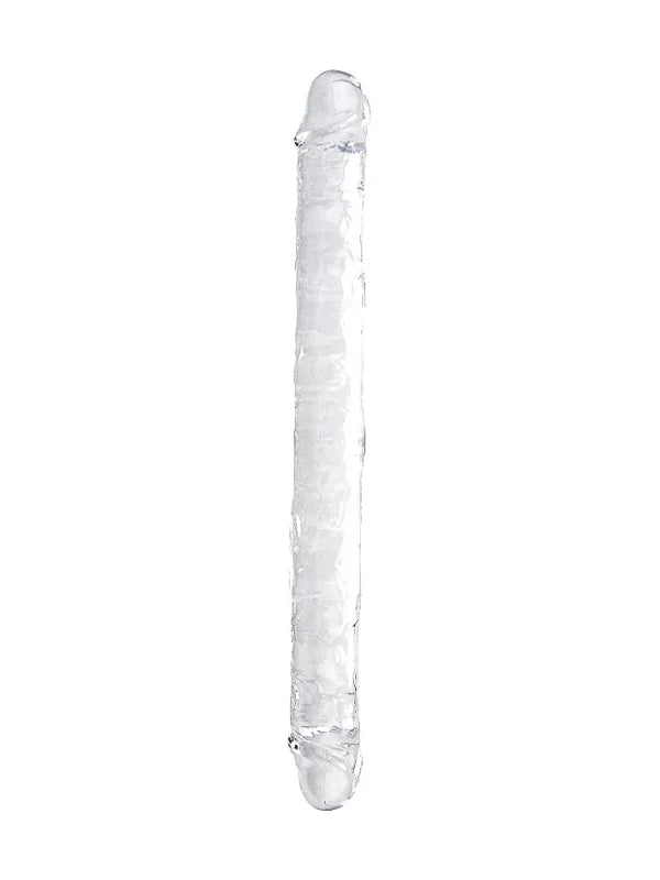 Loving Joy Crystal Jelly Double Ended Dildo 15" - Clear, Transparent TPE for Ultimate Pleasure