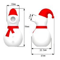 a white snowman with a red hat and a red scarf