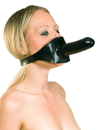 Latex Dildo Gag with Versatile Strap On Design-Scandals Adjustable Stretchy
