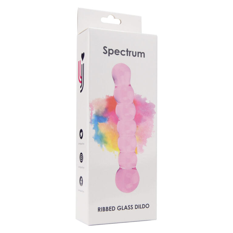 Spectrum Ribbed Glass Dildo – Hypoallergenic, Hygienic, 17cm Total Length for Anal and Vaginal Use