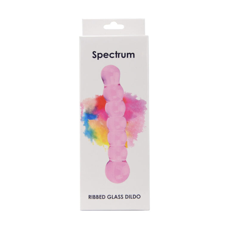 Spectrum Ribbed Glass Dildo – Hypoallergenic, Hygienic, 17cm Total Length for Anal and Vaginal Use