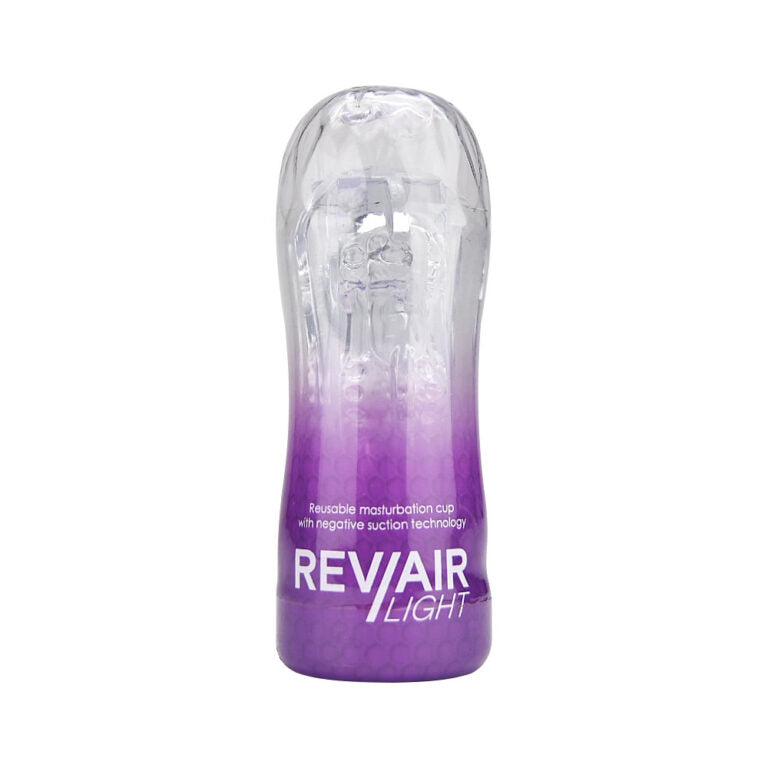 Rev-Air Light Reusable Masturbation Cup with 3 Textured Pleasure Chambers & Suction Control