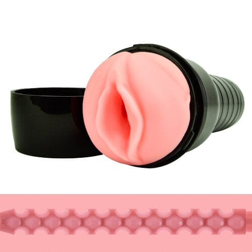 a pair of pink and black ear plugs