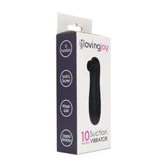 Stylish and discreet Loving Joy 10 Function Clitoral Suction Vibrator Black, perfect for beginners seeking intense pleasure.