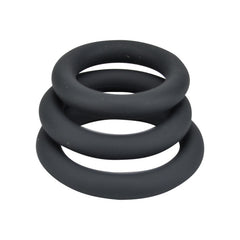 Thick Stretchy Silicone Cock Ring Set 3pc Loving Joy