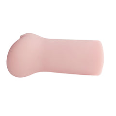 a close up of a pink object on a white background