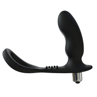 Close-up view of the Rev-Pro Vibrating Prostate Massager with Cock Ring highlighting the ribbed texture for added pleasure.