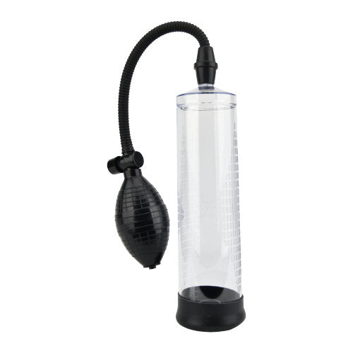 Loving Joy Rev Bulb Penis Pump with adjustable suction, 8.5 inches, for enhanced pleasure and penis enlargement.