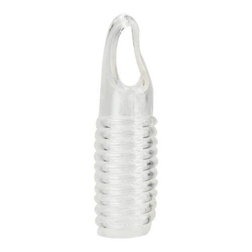 a clear plastic bottle with a handle on a white background