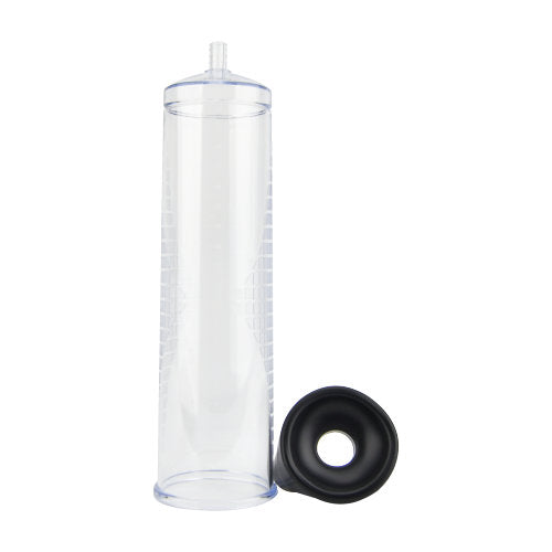 REV Rev Grip Gauge Penis Pump with pistol grip for enhanced control and effective results, shown with gauge and pump in image.