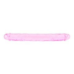 LOVING JOY Realistic 12 Inch Double Dildo in Pink TPE - Dual-Ended Pleasure
