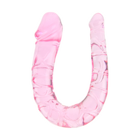 Loving Joy Double Mini Dildo Pink - Realistic TPE Dual-Ended Toy - 28cm Length