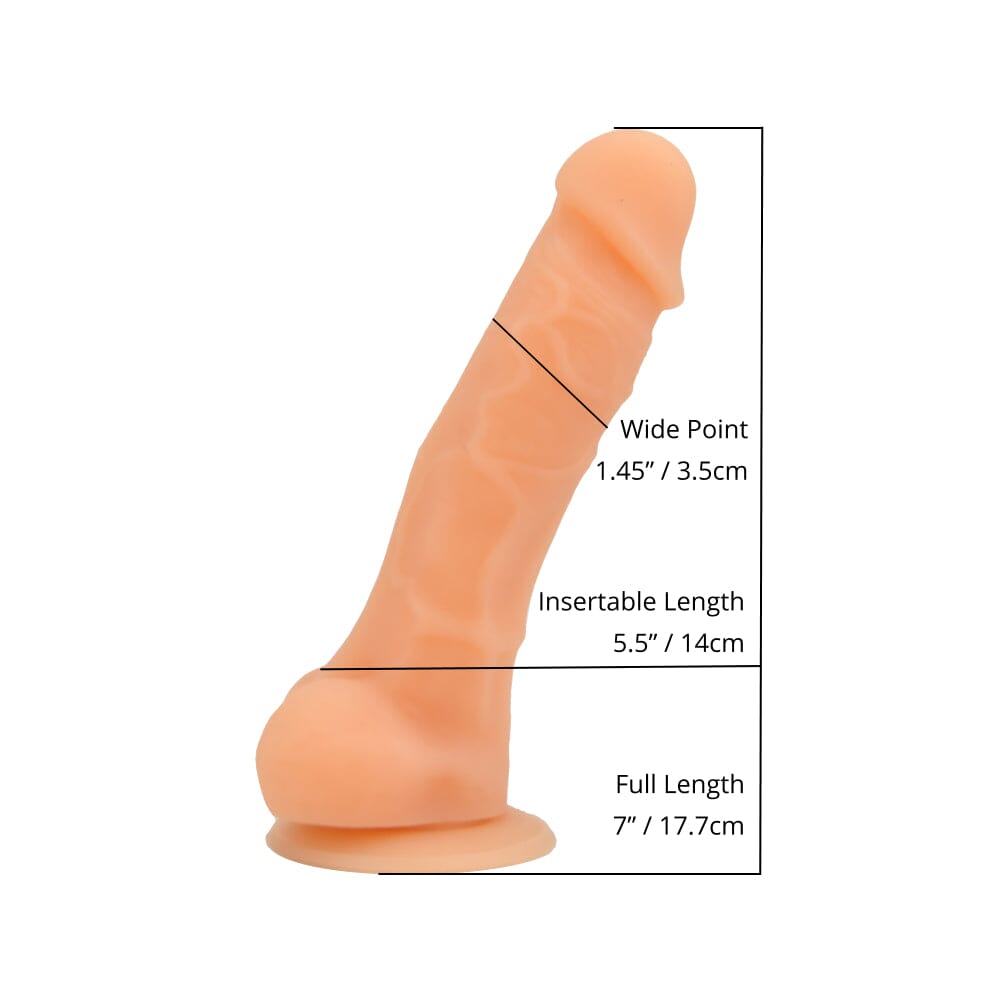 Loving Joy Realistic Silicone Dildo with Suction Cup and Balls