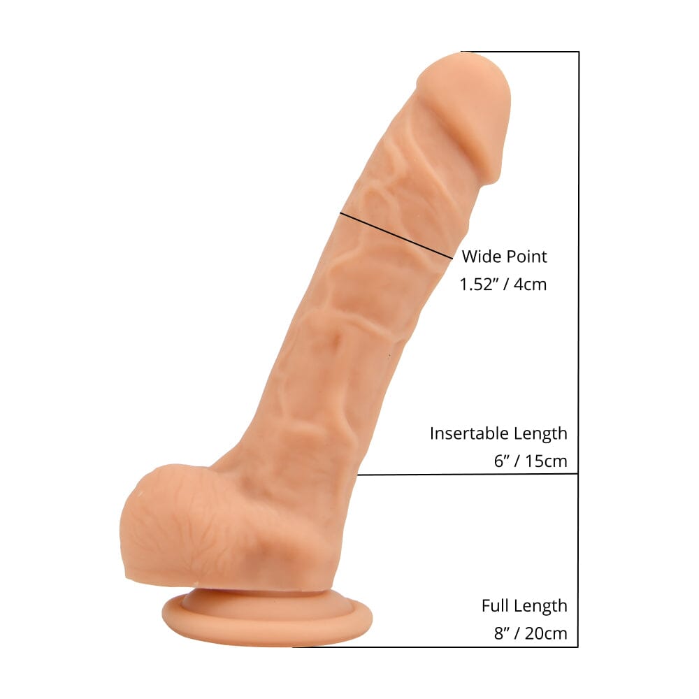Loving Joy Realistic Silicone Dildo with Suction Cup and Balls