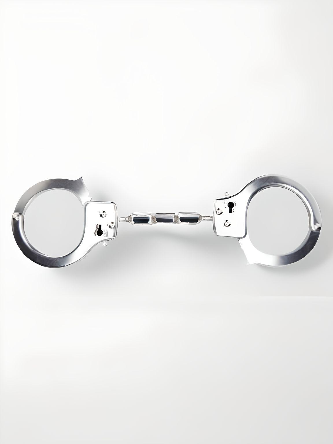 Sophisticated Heavy Duty Handcuffs with a smooth chrome design, crafted for ultimate comfort and erotic exploration.