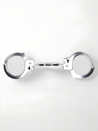 Sophisticated Heavy Duty Handcuffs with a smooth chrome design, crafted for ultimate comfort and erotic exploration.