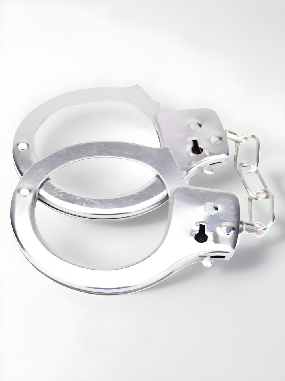 Heavy-duty metal handcuffs with quick-release unlocking system, designed for secure restraint by Bound to Play.