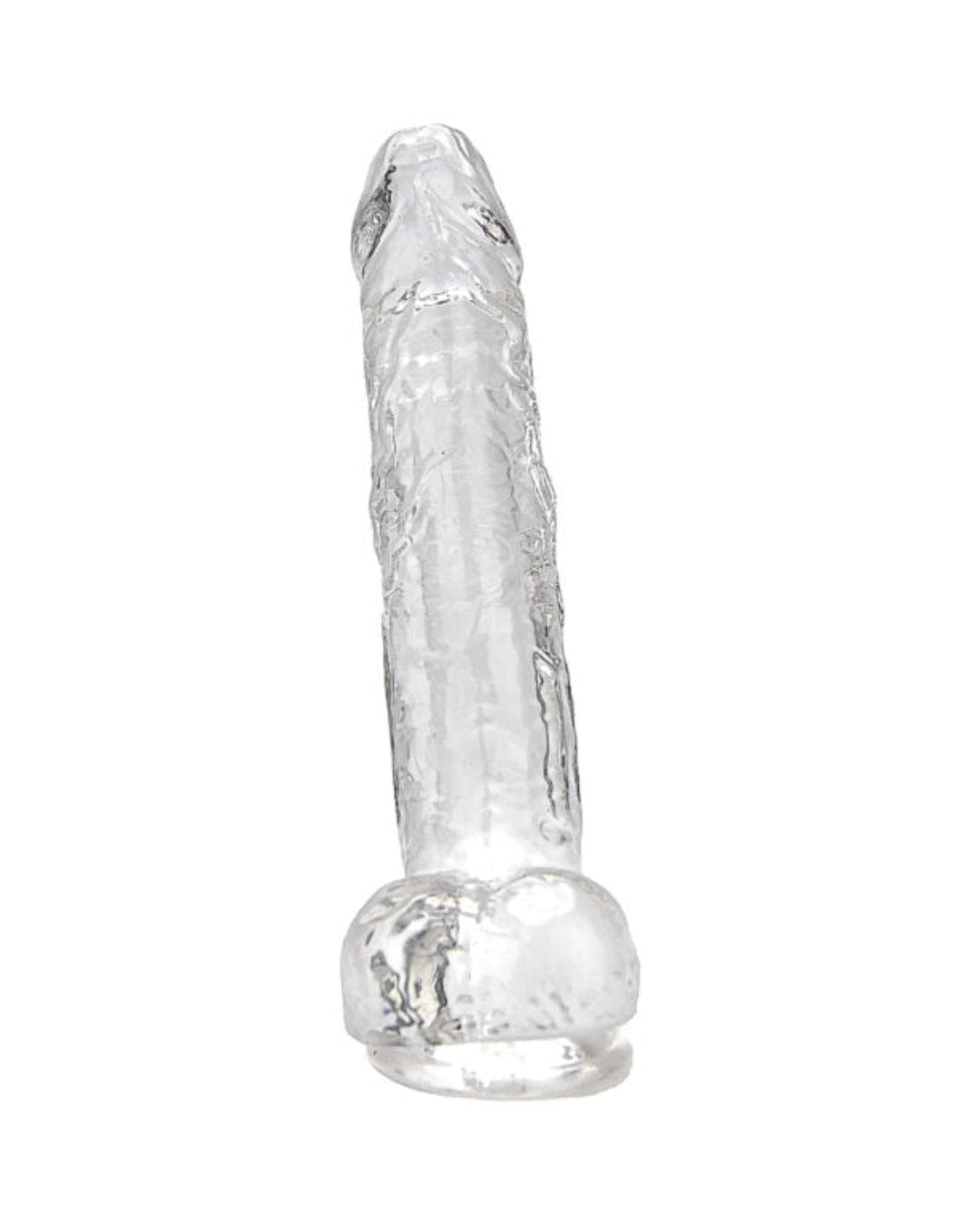 8-Inch Clear Dildo with Realistic Texture and Balls