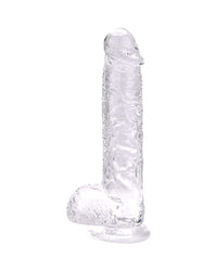 Clear Jelly 9 inch Realistic Dildo with Balls and Suction Cup Base