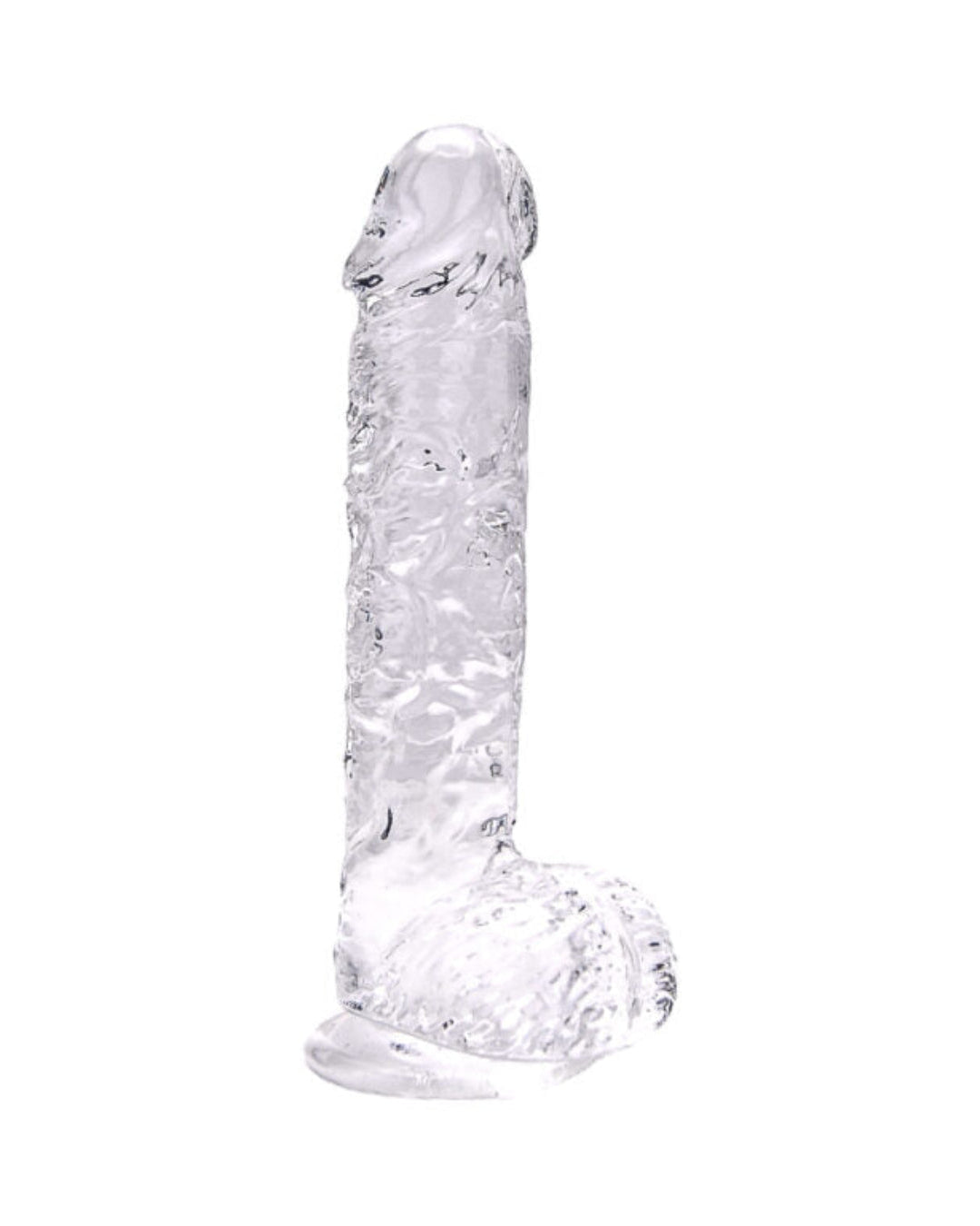 Clear Jelly 9 inch Realistic Dildo with Balls and Suction Cup Base