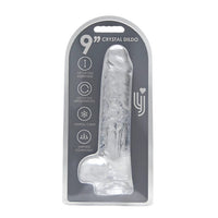 Clear Jelly 9 inch Realistic Dildo with Balls and Suction Cup Base