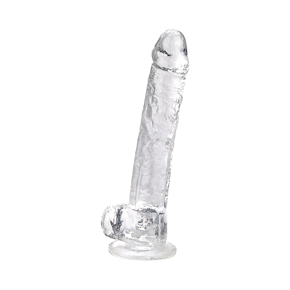 11 Inch Clear Dildo with Balls - Suction Cup Base - Realistic - TPE