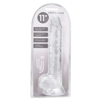 Thumbnail for 11 Inch Clear Dildo with Balls - Suction Cup Base - Realistic - TPE