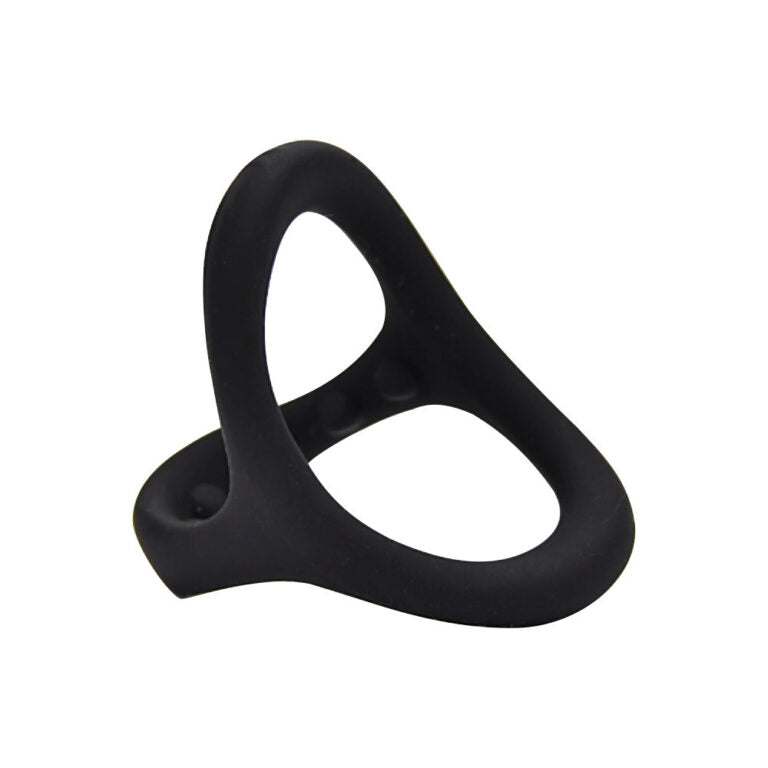 Loving Joy silicone triple cock and ball ring designed for enhanced erections and comfort, shown in close-up view.